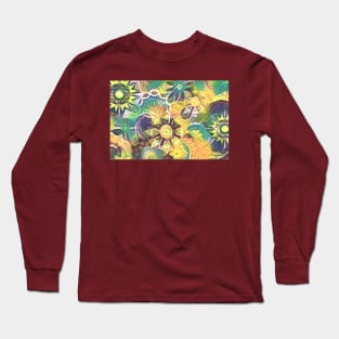 Yellow floral pattern Long Sleeve T-Shirt